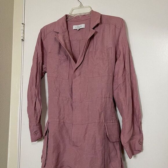 NWOT REVOLVE L'Academie Eden pink Tie waist linen romper size US small - Picture 3 of 8
